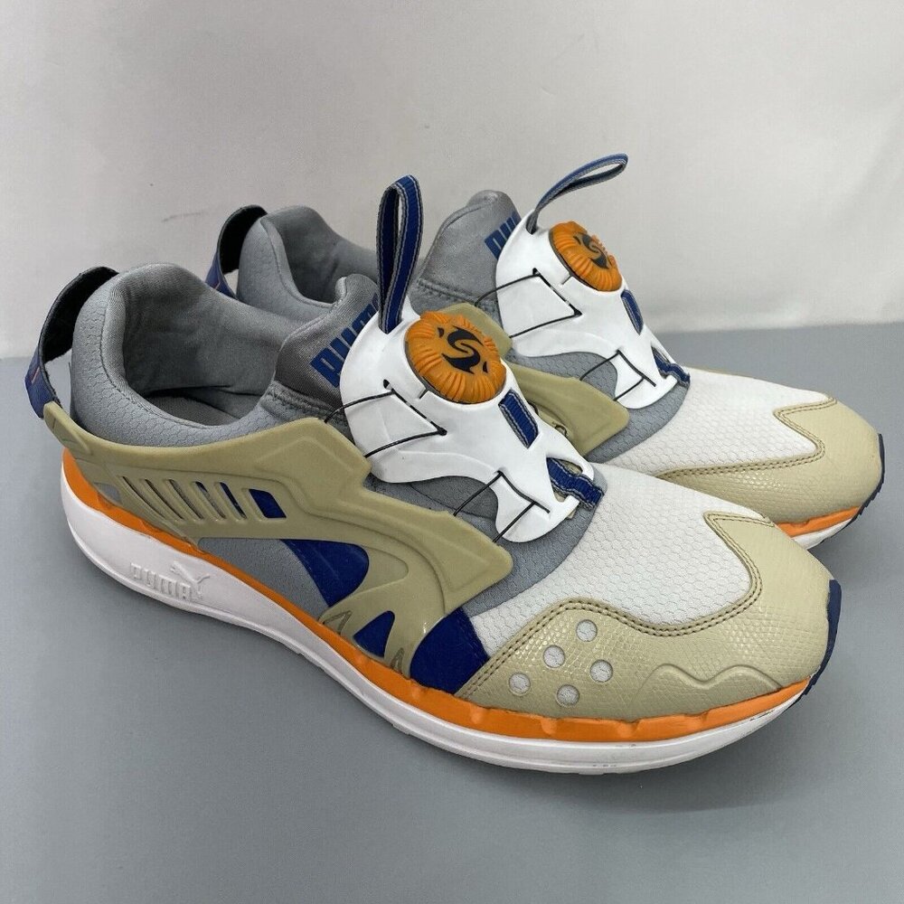 Puma Disk System Sneakers Shoes Athletic Training Tan Gray Mens 12